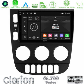 Clarion Gl700 Series 8core Android11 4+64gb Mercedes ml Class 1998-2005 Navigation Multimedia Tablet 9 με Carplay &Amp; Android Auto u-gl7-Mb1418