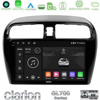 Clarion Gl700 Series 8core Android11 4+64gb Mitsubishi Space Star 2013-2016 Navigation Multimedia Tablet 9 με Carplay &Amp; Android Auto u-gl7-Mt0602
