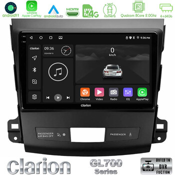 Clarion Gl700 Series 8core Android11 4+64gb Mitsubishi Outlander/citroen c-Crosser/peugeot 4007 Navigation Multimedia Tablet 9 με Carplay &Amp; Android Auto u-gl7-Mt662