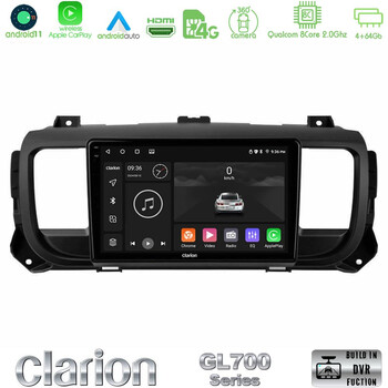 Clarion Gl700 Series 8core Android11 4+64gb Citroen/peugeot/opel/toyota Navigation Multimedia Tablet 9 με Carplay &Amp; Android Auto u-gl7-Pg0950