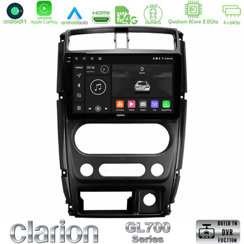 Clarion Gl700 Series 8core Android11 4+64gb Suzuki Jimny 2007-2017 Navigation Multimedia Tablet 9 με Carplay &Amp; Android Auto u-gl7-Sz0874