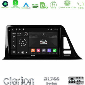 Clarion Gl700 Series 8core Android11 4+64gb Toyota ch-r Navigation Multimedia Tablet 9 με Carplay &Amp; Android Auto u-gl7-Ty972