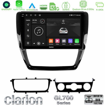 Clarion Gl700 Series 8core Android11 4+64gb vw Jetta Navigation Multimedia Tablet 10 με Carplay &Amp; Android Auto u-gl7-Vw0001