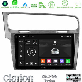 Clarion Gl700 Series 8core Android11 4+64gb vw Golf 7 Navigation Multimedia Tablet 10 με Carplay &Amp; Android Auto u-gl7-Vw0003al