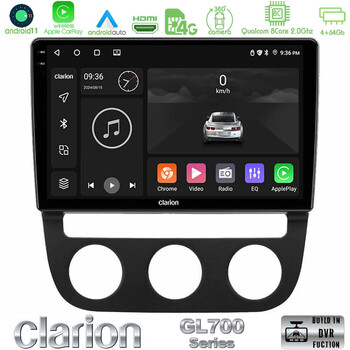Clarion Gl700 Series 8core Android11 4+64gb vw Jetta Navigation Multimedia Tablet 10 με Carplay &Amp; Android Auto u-gl7-Vw0394