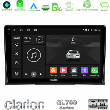 Clarion Gl700 Series 8core Android11 4+64gb vw Transporter 2003-2015 Navigation Multimedia Tablet 9 με Carplay &Amp; Android Auto u-gl7-Vw0497