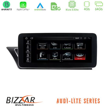 Bizzar Lite Series Audi A4/a5 (B8) 2008-2015 (με Mmi3g) Android13 8core (4+64gb) Navigation Multimedia 10.25″ hd u-Au66114l