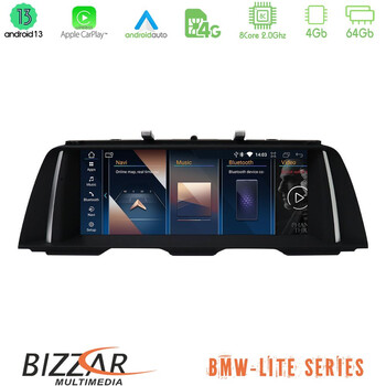 Bizzar Lite Series bmw 5 Series F10/f11 cic Android13 8core (4+64gb) Navigation Multimedia 10.25″ hd (Oem Style) u-Bm66318u