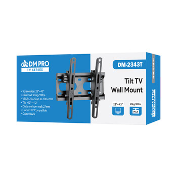 DM-2343T . Βάση TV 23"-43" έως 45kg ρυθμιζόμενη επιτοίχια DM PRO μαύρη