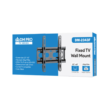 DM-2343F . Βάση TV 23"-43" έως 45kg σταθερή επιτοίχια DM PRO μαύρη