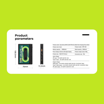 REMAX RPP-533 GR Tape Series Powerbank (10.000mA)