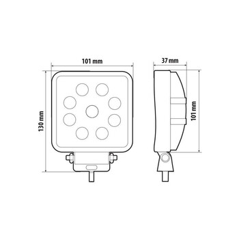 L7237.1 ΠΡΟΒΟΛΕΑΣ ΕΡΓΑΣΙΑΣ WL-30 10/30V 15W 1500lm 6.000k 9LED COMBO (ΔΙΑΘΛΑΣΗΣ) ΤΕΤΡΑΓΩΝΟΣ 130x110mm LAMPA - 1 τεμ.