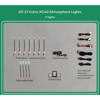 Digital iQ Ambient Light Volvo  XC40 mod. 2018>, 11 Lights, 64 Colors