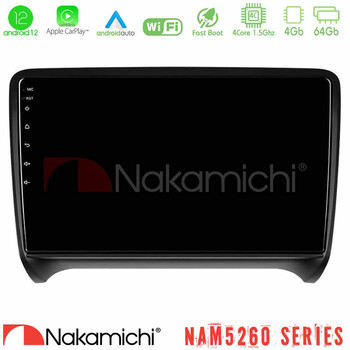 Nakamichi Nam5260 Series 4core Android12 4+64gb Audi tt b7 Navigation Multimedia Tablet 9 με Carplay & Android Auto u-n44-Au0828