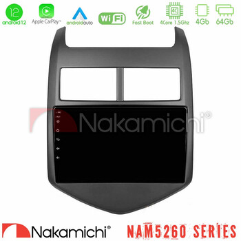 Nakamichi Nam5260 Series 4core Android12 4+64gb Chevrolet Aveo 2011-2017 Navigation Multimedia Tablet 9 με Carplay & Android Auto u-n44-Cv0243