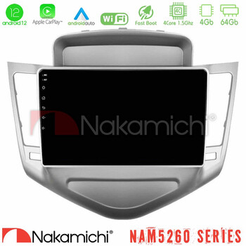 Nakamichi Nam5260 Series 4core Android12 4+64gb Chevrolet Cruze 2009-2012 Navigation Multimedia Tablet 9 με Carplay & Android Auto u-n44-Cv036n