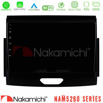 Nakamichi Nam5260 Series 4core Android12 4+64gb Ford Ranger 2017-2022 Navigation Multimedia Tablet 9 με Carplay & Android Auto u-n44-Fd0496