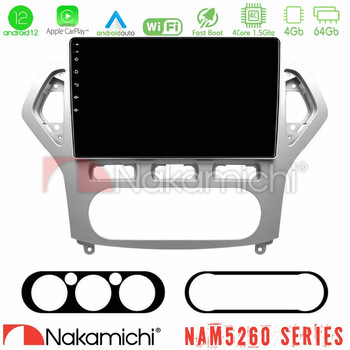 Nakamichi Nam5260 Series 4core Android12 4+64gb Ford Mondeo 2007-2010 Auto a/c Navigation Multimedia Tablet 9 με Carplay & Android Auto u-n44-Fd0919a