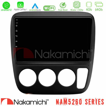 Nakamichi Nam5260 Series 4core Android12 4+64gb Honda crv 1997-2001 Navigation Multimedia Tablet 9 με Carplay &Amp; Android Auto u-n44-Hd0935