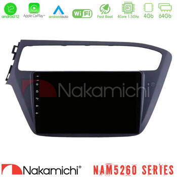 Nakamichi Nam5260 Series 4core Android12 4+64gb Hyundai i20 2018-2020 Navigation Multimedia Tablet 9 με Carplay &Amp; Android Auto u-n44-Hy1961