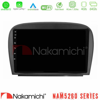Nakamichi Nam5260 Series 4core Android12 4+64gb Mercedes sl Class 2005-2011 Navigation Multimedia Tablet 9 με Carplay &Amp; Android Auto u-n44-Mb0479