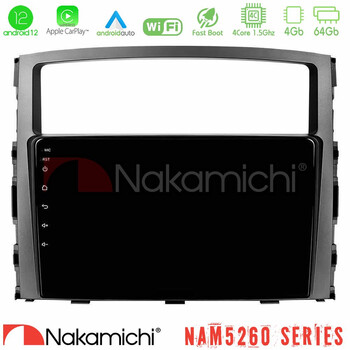 Nakamichi Nam5260 Series 4core Android12 4+64gb Mitsubishi Pajero 2008-2009 Navigation Multimedia Tablet 9 με Carplay &Amp; Android Auto u-n44-Mt0557