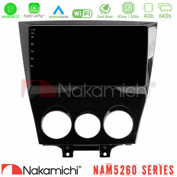 Nakamichi Nam5260 Series 4core Android12 4+64gb Mazda rx8 2008-2012 Navigation Multimedia Tablet 9 με Carplay &Amp; Android Auto u-n44-Mz0452
