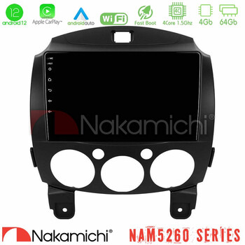Nakamichi Nam5260 Series 4core Android12 4+64gb Mazda 2 2008-2014 Navigation Multimedia Tablet 9 με Carplay &Amp; Android Auto u-n44-Mz0667
