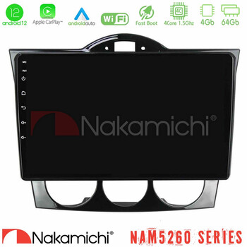 Nakamichi Nam5260 Series 4core Android12 4+64gb Mazda rx8 2003-2008 Navigation Multimedia Tablet 9 με Carplay &Amp; Android Auto u-n44-Mz1351