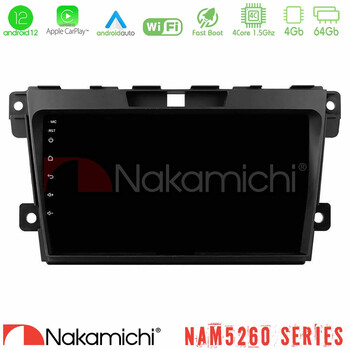 Nakamichi Nam5260 Series 4core Android12 4+64gb Mazda cx-7 2007-2011 Navigation Multimedia Tablet 9 με Carplay &Amp; Android Auto u-n44-Mz968