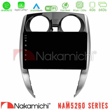 Nakamichi Nam5260 Series 4core Android12 4+64gb Nissan Note 2013-2018 Navigation Multimedia Tablet 10 με Carplay &Amp; Android Auto u-n44-Ns0481