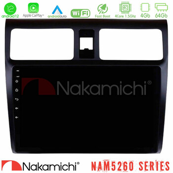 Nakamichi Nam5260 Series 4core Android12 4+64gb Suzuki Swift 2005-2010 Navigation Multimedia Tablet 10 με Carplay & Android Auto u-n44-Sz0255
