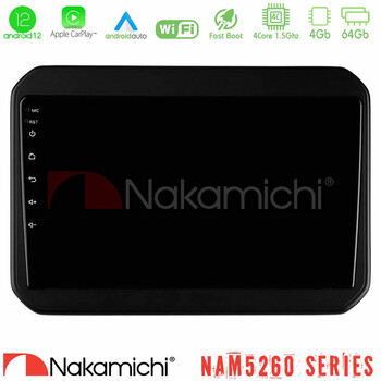 Nakamichi Nam5260 Series 4core Android12 4+64gb Suzuki Ignis Navigation Multimedia Tablet 9 με Carplay & Android Auto u-n44-Sz580