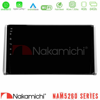 Nakamichi Nam5260 Series 4core Android12 4+64gb Toyota Rav4 2019-2023 Navigation Multimedia Tablet 10 με Carplay & Android Auto u-n44-Ty0542