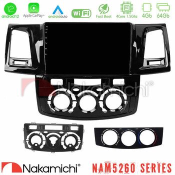 Nakamichi Nam5260 Series 4core Android12 4+64gb Toyota Hilux 2007-2011 Navigation Multimedia Tablet 9 με Carplay & Android Auto u-n44-Ty0571