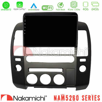 Nakamichi Nam5260 Series 4core Android12 4+64gb  Nissan Navara d40 2006-2012 (με Εργ.οθόνη) Navigation Multimedia Tablet 9 με Carplay &Amp; Android Auto u-n44-Ns1340
