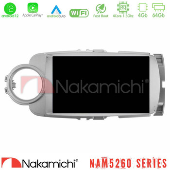 Nakamichi Nam5260 Series 4core Android12 4+64gb Toyota Yaris Navigation Multimedia Tablet 9 με Carplay & Android Auto u-n44-Ty1777
