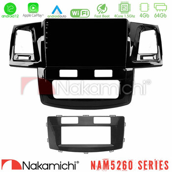 Nakamichi Nam5260 Series 4core Android12 4+64gb Toyota Hilux 2007-2011 Navigation Multimedia Tablet 9 με Carplay & Android Auto u-n44-Ty666