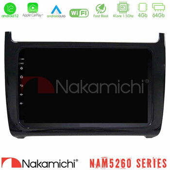 Nakamichi Nam5260 Series 4core Android12 4+64gb vw Polo Navigation Multimedia Tablet 9 με Carplay &Amp; Android Auto u-n44-Vw6901bl