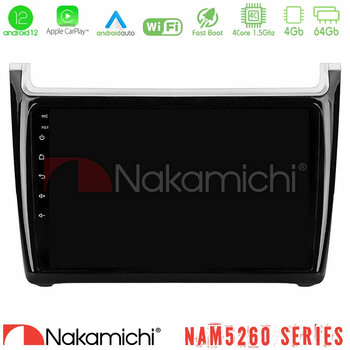 Nakamichi Nam5260 Series 4core Android12 4+64gb vw Polo Navigation Multimedia Tablet 9 με Carplay &Amp; Android Auto u-n44-Vw6901pb