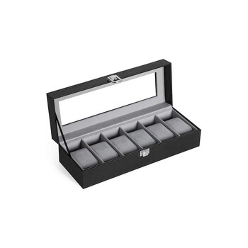 Songmics Watch Box Black  30 x 11.2 x 8 cm (JWB06BK) (SNGJWB06BK)