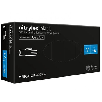 MER13329/AM ΓΑΝΤΙΑ ΝΙΤΡΙΛΙΟΥ MERCATOR NITRYLEX BASIC ΣΕ ΜΑΥΡΟ ΧΡΩΜΑ MEDIUM (M)  AMIO - 100 Τεμ.