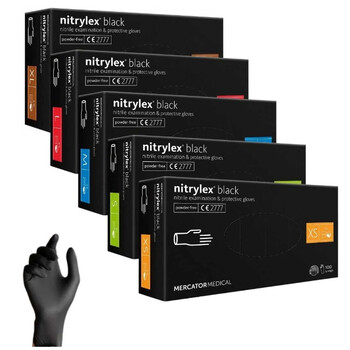 MER13329/AM ΓΑΝΤΙΑ ΝΙΤΡΙΛΙΟΥ MERCATOR NITRYLEX BASIC ΣΕ ΜΑΥΡΟ ΧΡΩΜΑ MEDIUM (M)  AMIO - 100 Τεμ.