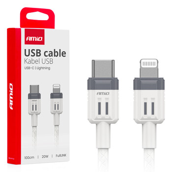 03910/AM ΚΑΛΩΔΙΟ ΦΟΡΤΙΣΗΣ ΚΑΙ ΜΕΤΑΦΟΡΑΣ ΔΕΔΟΜΕΝΩΝ ΑΠΟ USB TYPE C  ΣΕ APPLE LIGHTING 100CM 20W ΛΕΥΚΟ  ΑΜΙΟ - 1 ΤΕΜ.