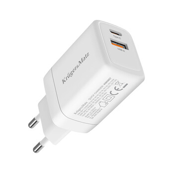 KM0856 . Φορτιστής USB A - USB C 45W με λειτουργία Power Delivery και Quick Charge Kruger&Matz GAN