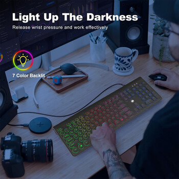 LAMTECH RAINBOW WIRED USB KEYBOARD WITH ROUND KEYS