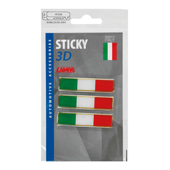L1500.9 ΑΥΤΟΚΟΛΛΗΤΟ ΣΗΜΑ 3D ΣΗΜΑΙΑ ΙΤΑΛΙΑΣ 80x16mm LAMPA -  3 Τεμ.
