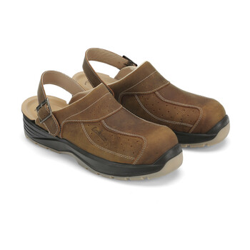L.ERPTBR45 ΠΑΠΟΥΤΣΙΑ ΕΡΓΑΣΙΑΣ ΣΑΜΠΟ (SABOT) PREMIUM TUCSON EUROROUTIER ΣΕ ΚΑΦΕ ΧΡΩΜΑ EU45/UK10.5 LAMPA