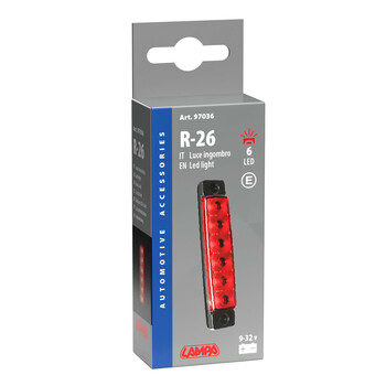 L9703.6 ΦΩΣ ΟΓΚΟΥ 9>32V 6 LED ΚΟΚΚΙΝΟ ΧΡΩΜΑ 95,6x19,8mm ΜΕ ΕΓΚΡΙΣΗ ΤΥΠΟΥ E148 LAMPA -  1 Τεμ.