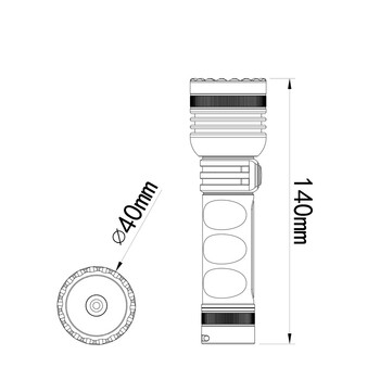 TLF104/MT ΦΑΚΟΣ ΧΕΙΡΟΣ 1x10W 490lm IP65 140mm Φ40mm 5000mAh Li-ion TACTICAL LASER FLASHLIGHT M-TECH - 1 Τεμ.